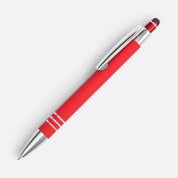 Ручка шариковая Sansen Soft Touch со стилусом, красная