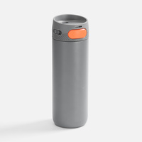 Термостакан X1 с цветной кнопкой, серый с оранжевым