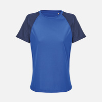 Футболка спортивная женская Vortex Women, темно-синяя с ярко-синим